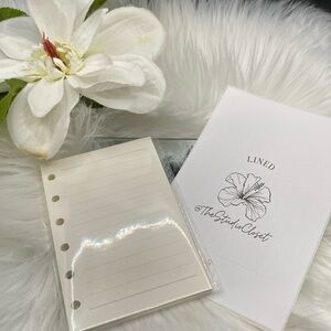 New! PM SIZE AGENDA REFILL PAGES, LINED Pack of 40-50 sheets, 6 holes LINED!